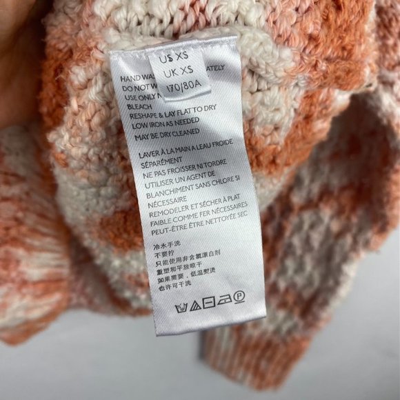 Anthropologie Pilcro Christian V-Neck Sweater Chunky Pullover Knit Coral Size XS - Picture 6 of 8